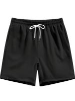5 pantalones cortos informales holgados para hombre: negro, beige, azul marino, verde, gris con cinturilla elástica y cordón, pantalones cortos deportivos ligeros para correr con bolsillos, ropa deportiva | Estilo casual | Cintura elástica - details 1