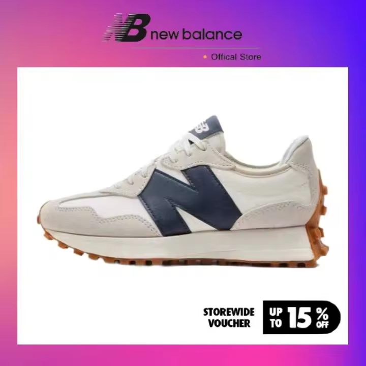 【100% Original】 NB327 azul marino para hombres y mujeres zapatos casuales retro para correr zapatillas MS327KB apliques LETEN - 1