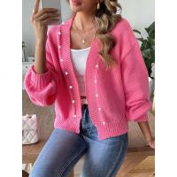 Suéteres de punto con cuello en V para mujer, chaqueta informal holgada para jóvenes, 2024 - details 2