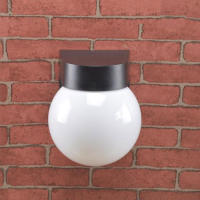 Luz led moderna para porche al aire libre, Base de PC blanca y negra, pantalla de lámpara acrílica lechosa, bola E27, lámpara de pared para exteriores - details 2