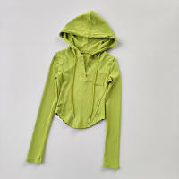 Sudadera Deportiva con Capucha Top Corto Ajustado Hilo Seco Moda de Yoga y Correr - details 3