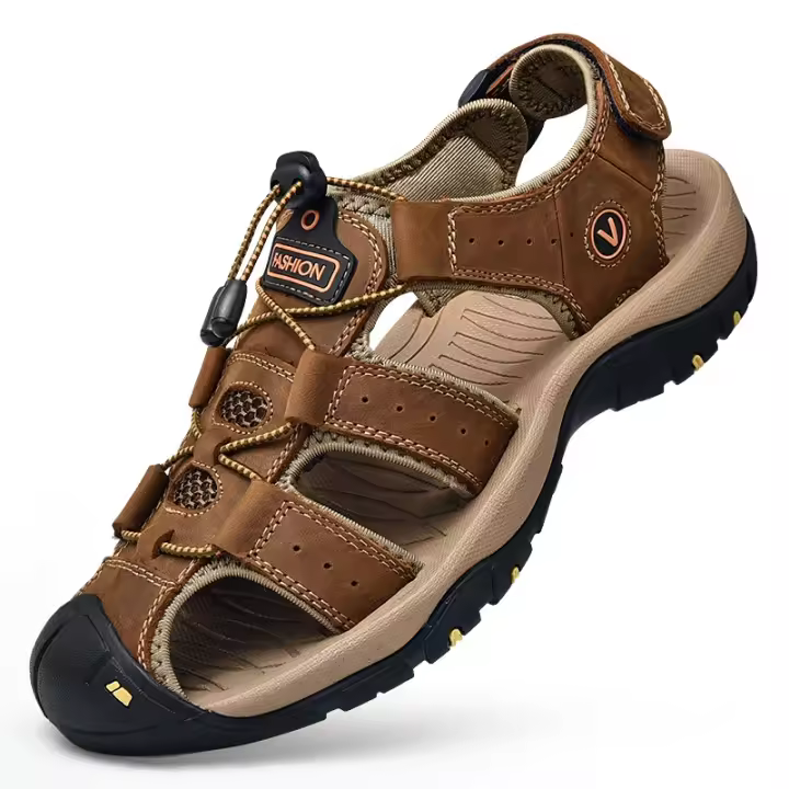 Sandalias De Cuero Genuino Para Hombre Zapatos De Verano Resistentes Al Agua Para Exterior Sandalias De Cuero Para Hombre - 1