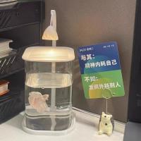 Pecera de paisaje acrílico de alta transparencia con luz LED, inastillable, para peces dorados, con tapa, para la sala de estar del hogar. - details 10