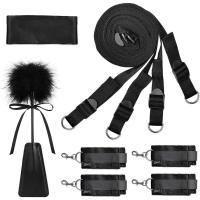 Juego de Lazos de BDSM Leten Collar de Pulsera de Cadena Trasera Ajustable con Blindfold y Manos Atadas - details 31