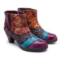 Zapatos de mujer europeos y americanos, botas de mujer de moda con bordado Retro, botas de tacón alto con bordado bohemio - details 2