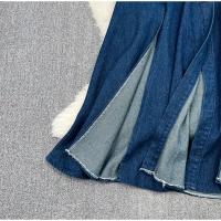 Vestido vaquero largo sin mangas para mujer, traje Sexy con abertura lateral, cuello vuelto, novedad de verano 2024 - details 16