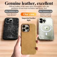 Funda de lujo para iPhone 15 Pro Max Cuero genuino Magsafe Cubierta completa - details 4