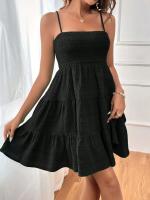 Mini vestido sin mangas combinado con chaleco tipo camiseta de verano para mujer, falda corta líquida para acampar - details 12