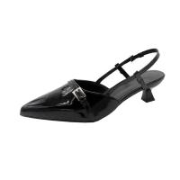 Sandalias de tacón fino versátiles estilo hada retro nuevas 2025 con punta en pico y tacón vacío. - details 1
