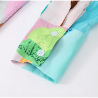 Conjunto de camisa y pantalones con estampado informal para mujer, Top holgado con cuello vuelto y botella única - details 9