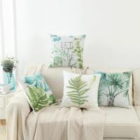Fundas Cojines Modernas de Lino/Algodón 45x45cm para Sofá Coche Cama Sillas Estilo Elegante Decorativo Juego de 4 Fundas de Almohada con Patrón Floral Cuidado de la Funda de Almohada por Máquina - details 1