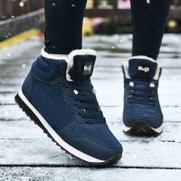 Botas De Hombre Invierno Casuales Confortables Con Peluche Plush Suela De Goma Botines De Nieve Tacón Bajo Cordones round Toe - details 3