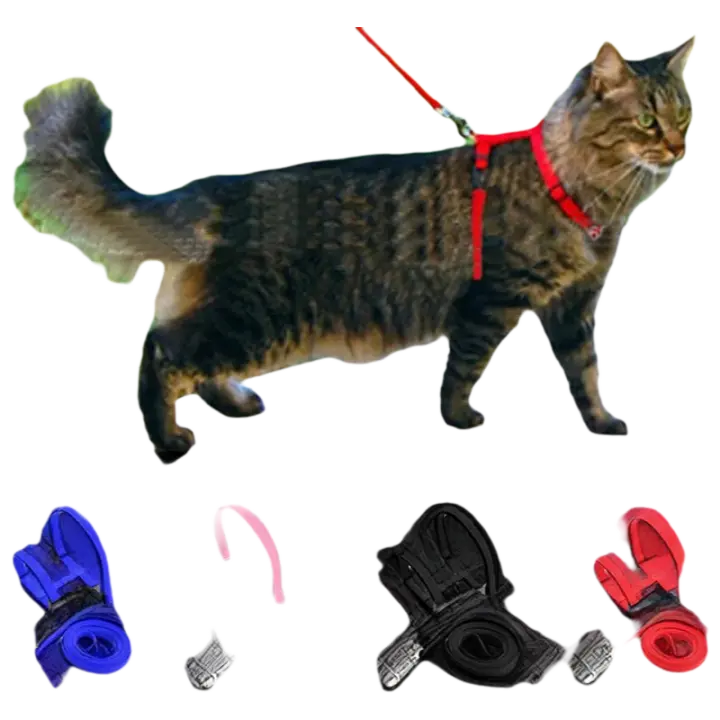Arneses Ajustables de Nylon para Mascotas Correa de Collar para Perros y Gatos - 1
