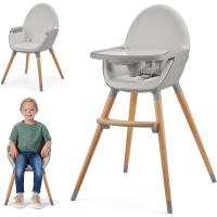 bebé 2 en 1, Silla Infantil, Trona portatil, Patas de Madera, Bandeja Ajustable, Fácil de limpiar, para niños, Beige - details 25
