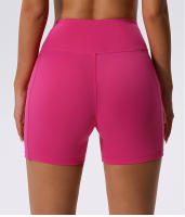 Pantalones Cortos De Deporte Para Mujer, Pantalones De Yoga De Cintura Alta Con 2 Bolsillos Laterales, Mallas Cortas De M - details 13