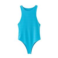 Bodysuit Veraniego Para Mujer Sexy Y Slim De Color Sólido Verde Ajustado Casual Chic Para Club Polyester Sin Decoración - details 5
