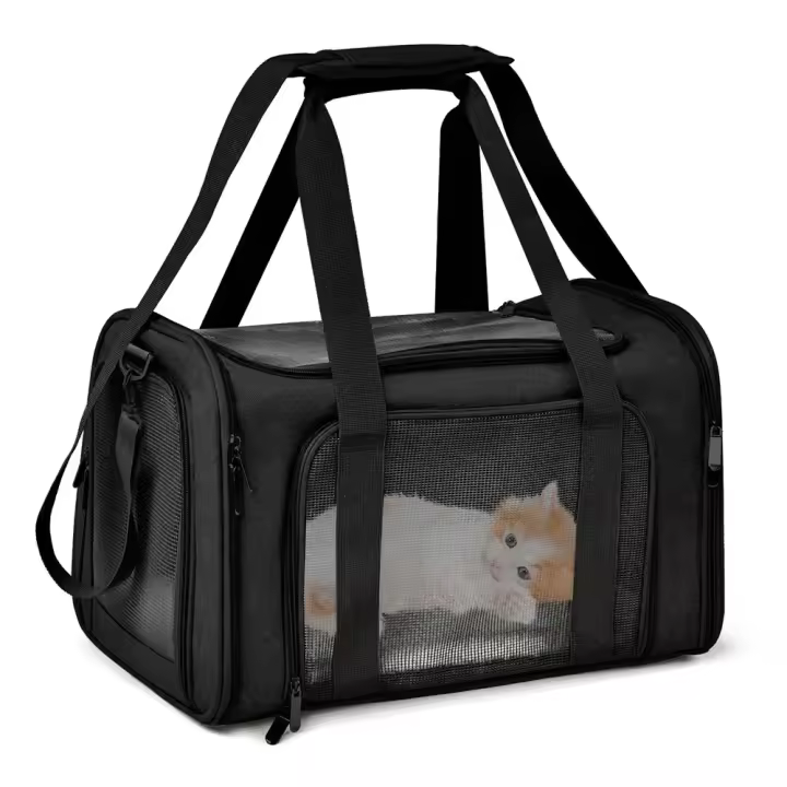 Bolsa transportadora para perros, mochila lateral suave, transportadores para mascotas y gatos, bolsas de viaje para perros, transporte aprobado por aerolínea para perros pequeños y gatos salientes - 1