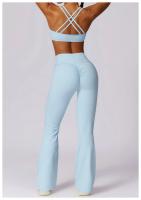 Conjunto de Yoga y Fitness para Mujeres Traje Deportivo de 2 Piezas Pantalones de Yoga de Cintura Alta y Sujetador Deportivo Racerback Material Exterior de Nylon Adecuado para Primavera/Verano - details 10