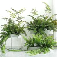 Grandes Hileras Artificiales Plantas de Palmón Tropical Árboles Persios Falsos para Jardín al Aire Libre - details 0