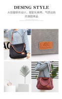Bolso de hombro de mujer de lona cruzado de gran capacidad para estudiante literario simple - details 1