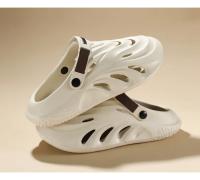 Sandalias que usan los hombres en verano, antideslizantes de suela gruesa, zapatos con orificios con sensación de mierda para conducir, geniales zapatillas de bolsa de gran tamaño de doble propósito de playa - details 11