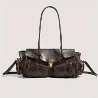 Bolso Biker Chic Negro con Horquilla Dorada Bolso Comutador Versátil con Pequeños Bolsillos de Cremallera Bolso de Hombro Ajustable para Mujeres - details 1