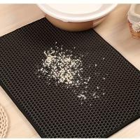 Tapete de atrapamiento de arena para gatos de doble capa en forma de panal de abeja, antideslizante y lavable, para la limpieza - details 2
