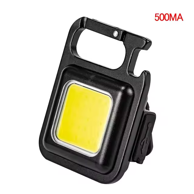 Mini llavero LED portátil, luz de trabajo, linterna de bolsillo, recargable por USB, luz de acampada al aire libre con martillo - 1