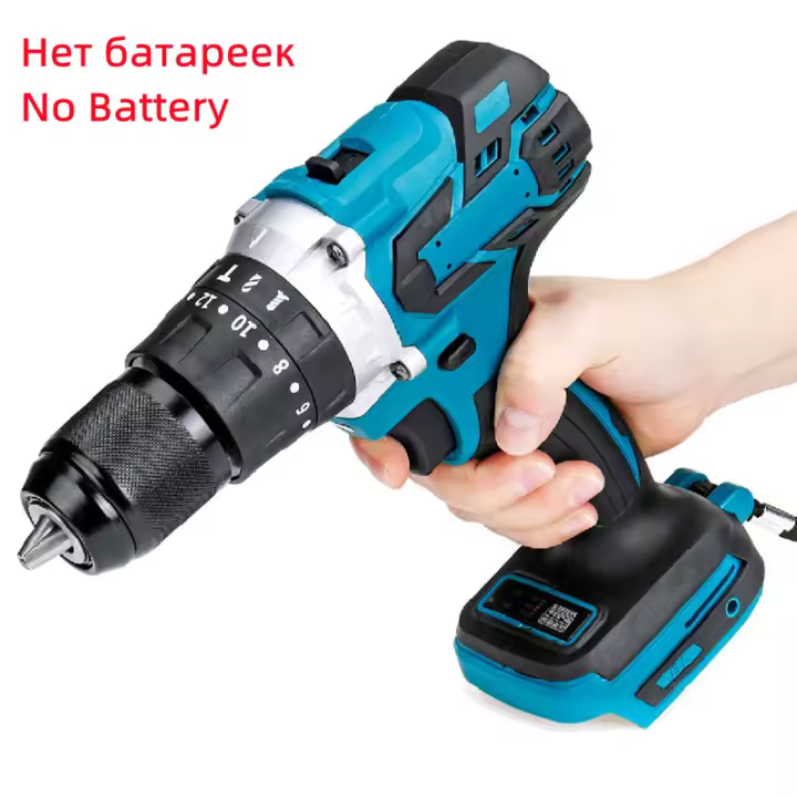 Destornillador eléctrico 3 en 1, martillo sin escobillas de 13mm, 20 + 3 Torque, taladro de impacto inalámbrico para batería Makita de 18V - 1