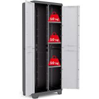 Escobero de almacenaje Resina 2 Puertas y 3 baldas Color Negro Gris,Tiradores - details 2