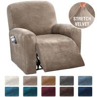 Fundas de terciopelo para silla reclinable, gruesas y elásticas, con bolsillo lateral, lavables, Protector de sofá para chico Perezoso - details 0