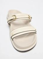 Zapatillas de diseñador con hebilla de metal blanco para mujer, cómodas sandalias antideslizantes de verano, chanclas de fondo suave, sandalias planas de playa - details 7