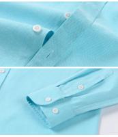 Camisas Oxford de manga larga para hombre, 100% algodón, Color sólido, cuello vuelto, ajuste Regular, ropa diaria para hombre, camisas de fácil cuidado para hombre - details 3