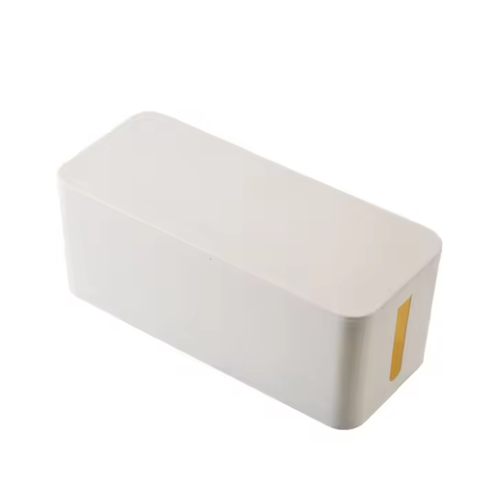 Organizador de enchufe de cargador de acabado de Cable de escritorio oculto, caja de alambre a prueba de polvo, contenedor de almacenamiento de línea, caja de almacenamiento de cables, caja de regleta - 1