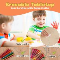 Juego de Mesa y 2 sillas para niños, Altura Ajustable, Juego de Mesa y Silla para niños de 3 a 8 años, fácil de Limpiar, Aprobado por CPC y CE (Juego de 3 Piezas), Color Azul - details 17