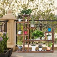 Plantas de Madera de 7 Niveles, Estante para Flores, Estante Escalera Multifuncional para Macetas, para Jardín, Terraza, Balcón, Interior y Exterior, 120 x 25 x 120 CM - details 6