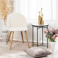 Juego de 4 sillas de comedor con asiento y respaldo suaves, con patas de metal macizo, para sala de estar, dormitorio, cocina o comedor, ante marrón - details 67