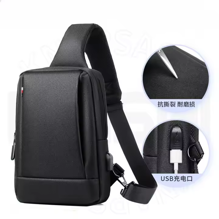Bolso Cruzado de Tela Oxford Bolso en Pecho para Hombres Bolso Bandolera - 1