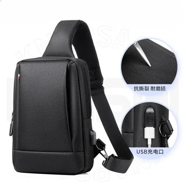 Bolso Cruzado de Tela Oxford Bolso en Pecho para Hombres Bolso Bandolera - 1