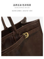 Nueva moda de las mujeres bolso de mano estilo fresco picante aceite cera cuero gran capacidad versátil bolso de hombro mensajero. - details 6
