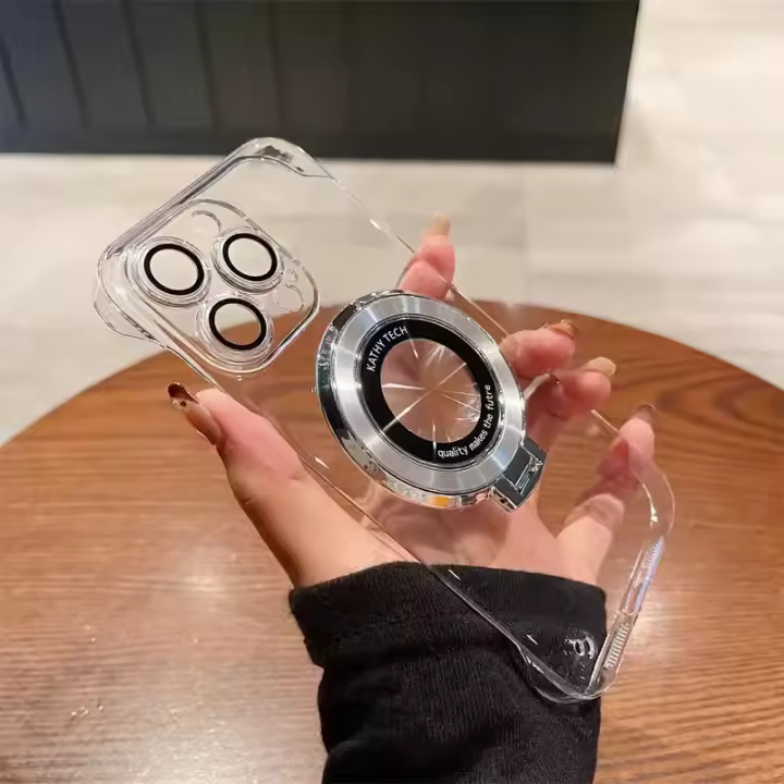 Funda Transparente Ultra-delgada Magnética sin Marco Carenado Duro para iPhone 16e 15 Max 14 13 16 Pro - 1