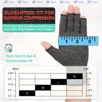 Guantes de compresión para alivio de la artritis, mezcla de algodón transpirable, diseño sin dedos para hombres y mujeres - details 3