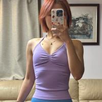 DFYNE-Top de tiras palangre de impacto para mujer, sujetador ajustado con espalda descubierta para yoga y gimnasio, ropa de entrenamiento elástica, top de gimnasio, sujetadores deportivos con cuello halter - details 21