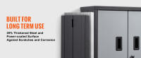 SucceBuy Gabinete de pared plegable, casillero de garaje de metal de 26 pulgadas, capacidad de 240 libras, estante ajustable, cofre de herramientas con puerta magnética para oficina, hogar, almacén, negro - details 1