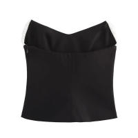 Elegante Top Minimalista para Mujer OUWU Chaleco Sin Tirantes con Espalda Descubierta y Cintura Definida Moda de Verano 2025 - details 1
