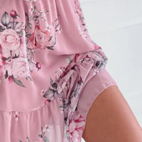 Vestido corto con volantes y tirantes finos para mujer, minivestido de manga corta con hombros descubiertos para playa - details 8