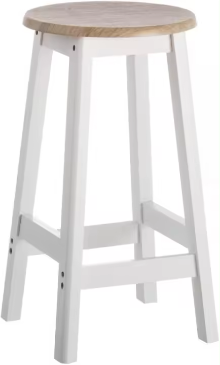 Taburetes de Cocina de Madera MDF Blanco Natural 29x54 cm Disponible en Dos Versiones - 1