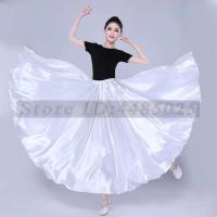 Vestido largo brillante de satén de 360 ​​grados, Tre de bailarines de festivales tradicionales, trajes de baile de tango flamenco gitano femenino - details 9
