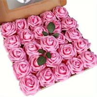 25pcs Flores Artificiales Rosas Falsas para Bodas DIY, Centros de Mesa, Arreglos de Fiesta, Decoración del Hogar - details 12