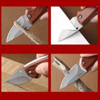 Cuchillo Plegable Portátil EDC Para Camping Y Caza Táctica Hoja De Acero Inoxidable Duradero Con Abrebotellas Y Mango De Madera - details 7